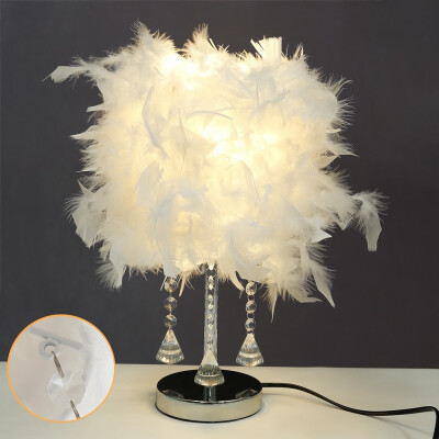 

Bedside Reading Room Table Light Feather Crystal Table Lamp Light Sitting Room Table Lamp Light