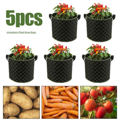 

5pcs 7 Gallon Round Felt Pots Root Container Plant Grow Bags with Handles for Plants Vegetables Flowers