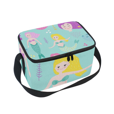 

ALAZA Insulated Lunch Box Cute Marine Girls Lunch Bag for Men Women Portable Tote Bag Cooler Bag