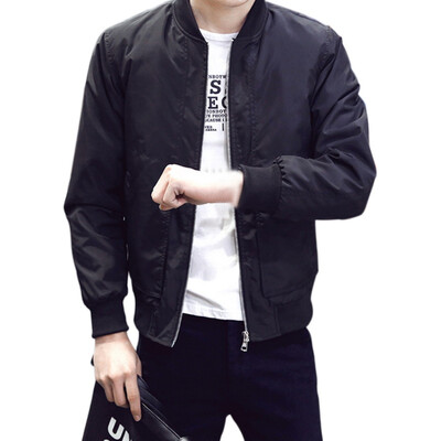

New Autumn Spring Mens Jackets Solid Fashion Coats Male Casual Slim Stand Collar Bomber Jacket Men Outerdoor Overcoat -4XL