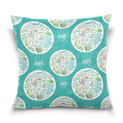 

ALAZA Throw Pillow Cover 16 X 16 inch Cushion Cover with Baloon Pattern Printed Pillowcase