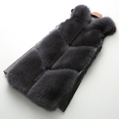

real fox fur vest women