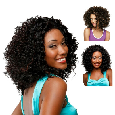 

Mixed Brown Afro Curly Wig Curly Synthetic Wigs Short Hair for Women