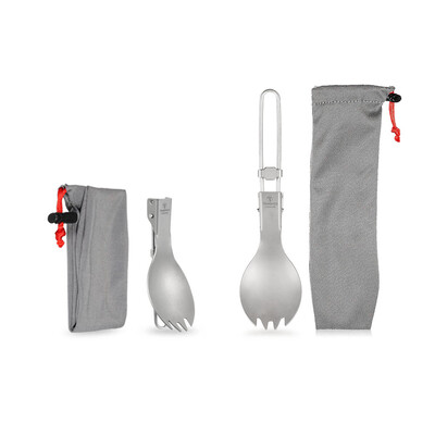 

TOMSHOO Titanium Folding Spork Outdoor Camping Hiking Backpacking Dinner Spork Utensil Tableware