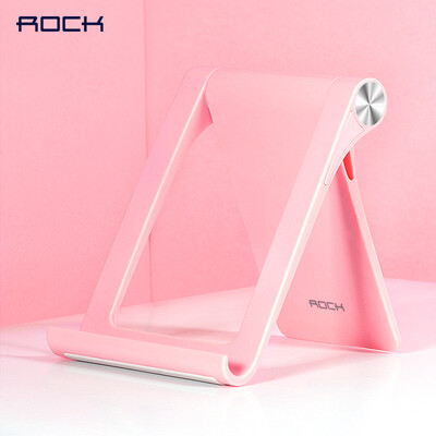 

ROCK desktop phone holder creative adjustable multi-function lazy bracket non-slip foldable portable mobile phone holder mobile phone holder ipad mobile phone tablet universal pink