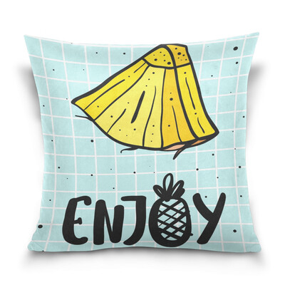

ALAZA 16 X 16 inch Pillow Case Decorative Cushion Cover Pineapple With Letter Pattern Pillowcase