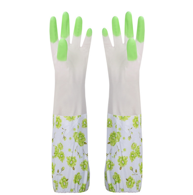 

NeillieN Beam mouth new clean waterproof non-slip dishwashing rubber laundry plus long thickening plus velvet warm latex household