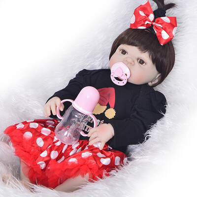 

23 Inch 57 cm Full Silicone Body Reborn Dolls Look Real Newborn Girl Lifelike Babies Doll Toy For Kids Christmas Gift