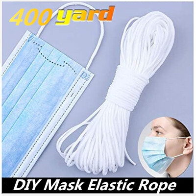 

400yards 3mm Round High Elastic Mask Rope Sewing Elastic Band Spandex Round Elastic Oil Core Rope DIY Mask Making