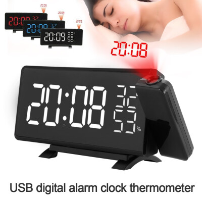 

With FM Radio USB Dimmable LED Full Digital Screen Adjustable Projection Multifunction Projection Alarm Clock