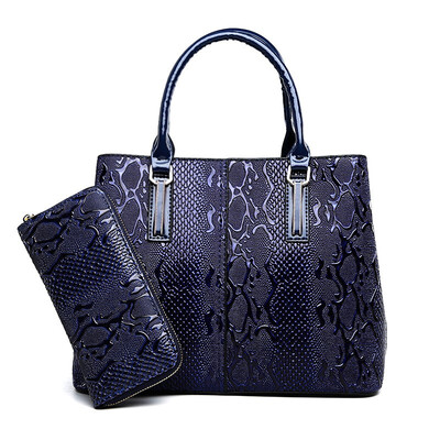 

New Pattern Solid Color Womens Handbag PU Leather Square Shape Alligator Soft Handle Womens shoulder bag