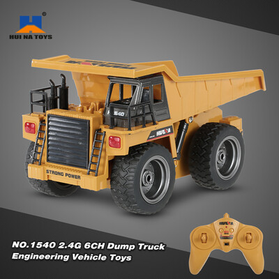 

HUI NA TOYS NO1540 24G 6CH Alloy Version Dump Truck Construction Engineering Vehicle Toy Gift