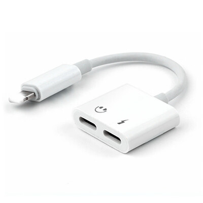 

35mm Headphone transfer line for lightning headphone audio dual in one double connector for iphone
