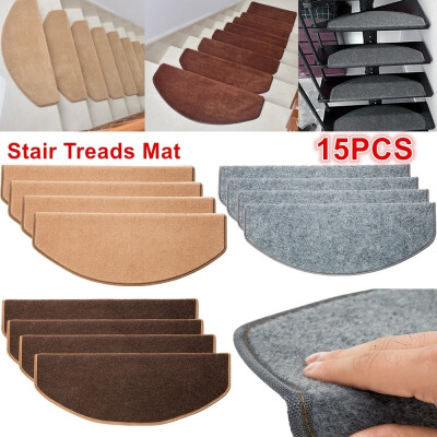 

15 PCS Stair Tread Carpet Mats Step Staircase Non Slip Mat Stair Rugs Protection Cover Pads