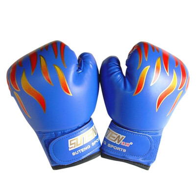 

Children Flame Mesh Palm Boxing Gloves Breathable PU Leather Flame Gloves Professional Sanda Boxing Training Glove for 3-12Y Kid