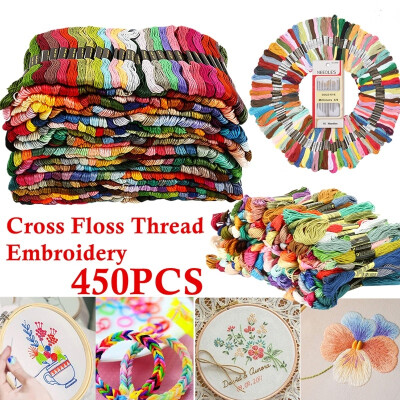 

120200450PCS Cotton Cross Floss Stitch Thread Embroidery Sewing Skeins Knitting Multi Colors