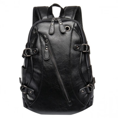 

High capacity men Vintage PU Laptop Backpack Women Shool Bags Man Travel Leisure Backpacks Retro Casual Bag Schoolbag Teenager
