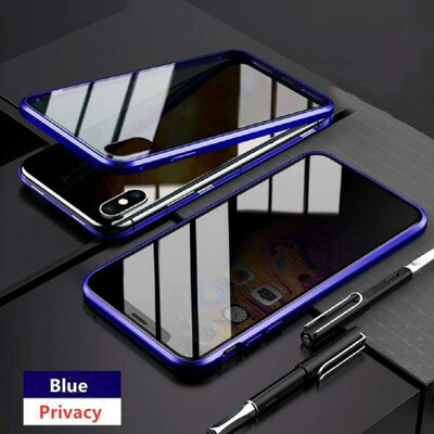 

Case for iPhone XRPrivacy Magnetic Anti-Peeping Front&Back Tempered Glass Full Screen Coverage Support Wireless Charging