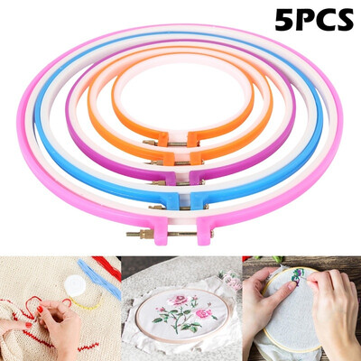 

Willstar 5Pcsset Embroidery Hoop Frame Ring Embroidery Cross Stitch Sewing DIY