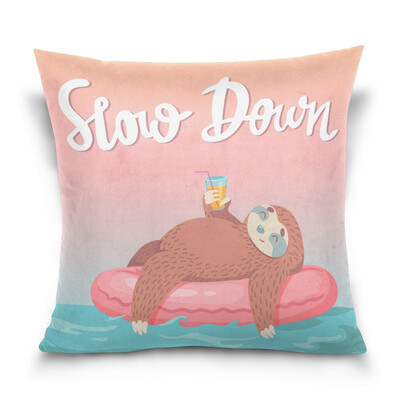 

ALAZA Throw Pillow Cover 16 X 16 inch Cushion Cover with Cartoon Sloth Printed Pillowcase