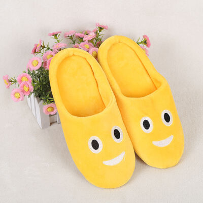 

2018 Indoor Warm Emoji Slippers Winter Cotton Plush Slipper Emoji Shoes Smiley Emoticon Winter Soft Cartoon Shoes