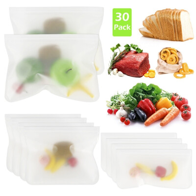 

302010 Pack Reusable Silicone Food Storage Bag Fresh Saver Bag Leakproof Fridge Food Holder Containers