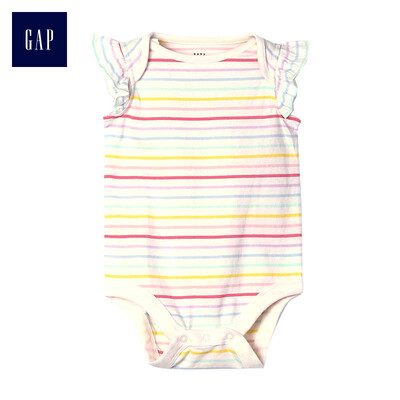 

GAP flagship store basic cotton fun pattern butterfly sleeves jumpsuit 230705 color stripes 6-12M