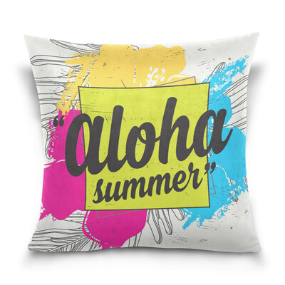 

ALAZA 16 X 16 inch Pillow Case Decorative Cushion Cover Quote With Tropical Leaves Pattern Pillowcase