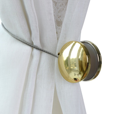 

Gold Silver Magnetic Curtain Buckle Holder Tie back Round Curtains Holdback Window Curtain Accessories 1PCS