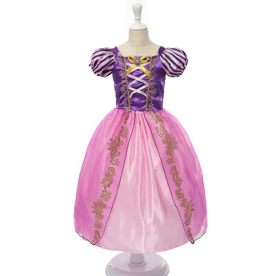 

MUABABY Girls Rapunzel Dress Up Kids Snow White Princess Costume Children Cinderella Aurora Sofia Halloween Party Cosplay Dress