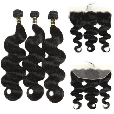 

Amazing Star Human Hair Body Wave with Frontal Brazilian Hair with Frontal Virgin Human Hair with Frontal Closure Soft&Bouncy