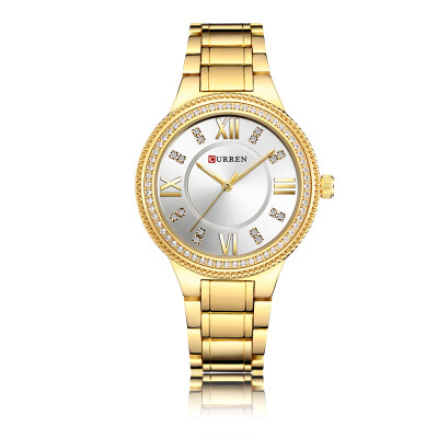 

CURREN 9004 Women Watch Quartz Movement Crystal Luminous Wrist Watch Simple Causal Gift for Women