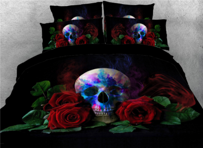 

Skull with Red Roses Printed 3D 4-Piece Bedding Sets