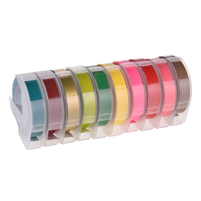 

3D Plastic Embossing Label Tape Refill for DYMO 12965 1610 Label Maker with 38 Inch 98 feet 10 Roll Random Color Delivery