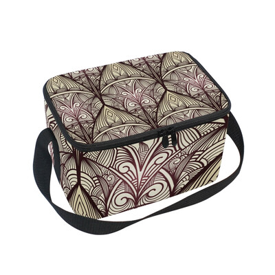 

ALAZA Insulated Lunch Box Retro Pattern1 Lunch Bag for Men Women Portable Tote Bag Cooler Bag