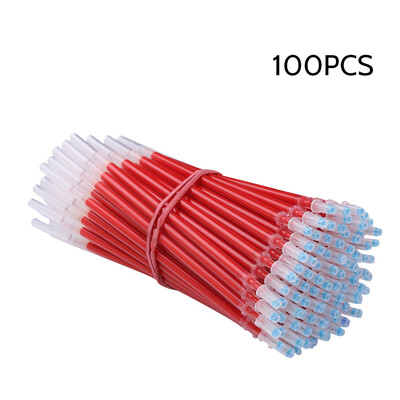 

100Pcs School Office Bullet Full Needle Neutral Pen Refills Red Gel Pen Refill Replacement