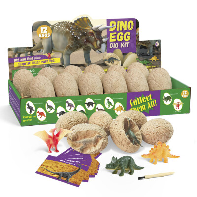 

Willstar Dino Egg Dig Kit Dinosaur Eggs Dig Kits 12 Dinosaur Excavation Kits with 12 Unique Dinosaur Toys Din