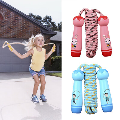 

3 meters long boys&girls jump rope wooden handle cotton rope