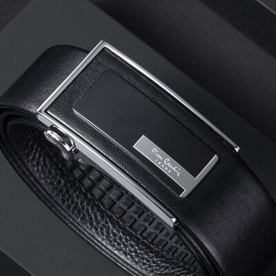 

Pierca cardin mens belt automatic buckle business Korean leather belt fashion casual belt JDA8041015A black