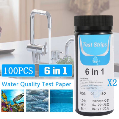 

Willstar 50pcs 6 In 1 Test Strips PH Level Water Quality Test Papers Chlorine Test PH Alkalinity