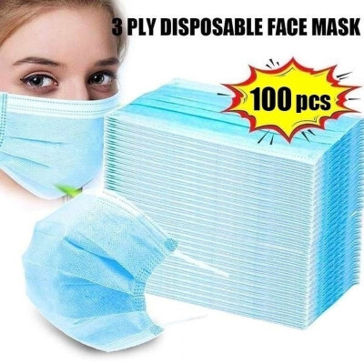 

100 Pcs Disposable Mask Non-Woven Masks 3-Layer Comfortable Sanitary Mask Anti-dust Mouth Face Masks