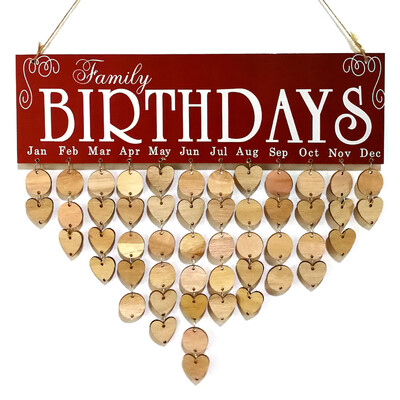 

DIY Wood Family Friends Birthday Reminder Special Dates Planner Board Wooden Calendar Home Hanging Decor Gift Style 4