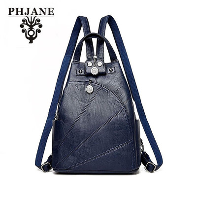

PHJANE Women Leather Backpack Convertible Purse Handbag Small Crossbody Sling Shoulder Bag Travel Daypack