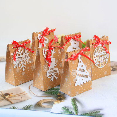 

Willstar 24 Pieces Christmas Paper Candy Gift Boxes Kraft Paper Gift Candy Bags for Christmas Favors