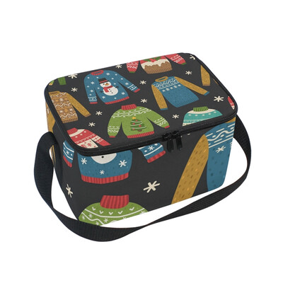 

ALAZA Lunch Box Insulated Lunch Bag Large Cooler Christmas Sweaters Tote Bag