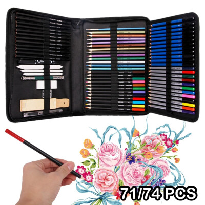 

7174pcs Drawing Colorful Pencils Set Charcoal Extender Paper Pen Pencils Cutter Sketch Tool for Learn Sketcher Gifts