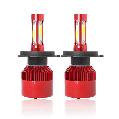 

H4 S2R 2PCS Led Cob LED Chip Car Headlamp 36W 6000k White Light 8000LM Car Bulb Fog Light Red