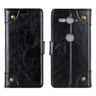 

MOONCASE Sony Xperia XZ2 Compact Copper Buckle Napa Leather Case - Black