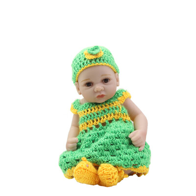 

Mini Full Silicone Reborn Babies Twins 10 inch Cute realistic Handmade Baby Girl Kids Birthday Gift Free Shipping