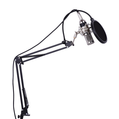 

Professional Studio Broadcasting Recording Condenser Microphone Mic Kit Set 35mm with Shock Mount Adjustable Suspension Scissor A